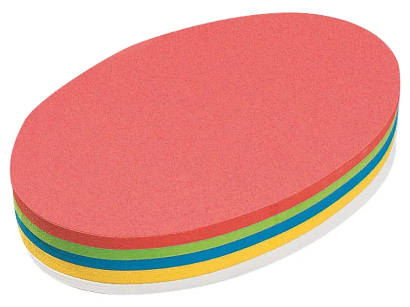 Moderationspapier "Oval" 11 x 19 cm, farbig sortiert, selbstklebend, 250 Blatt – Produktbild 1 von 1
