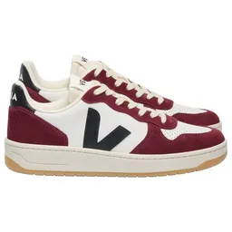 Veja Veja Damen-Sneaker V-10 Prime Leather White Black Amarante – Produktbild 1 von 1