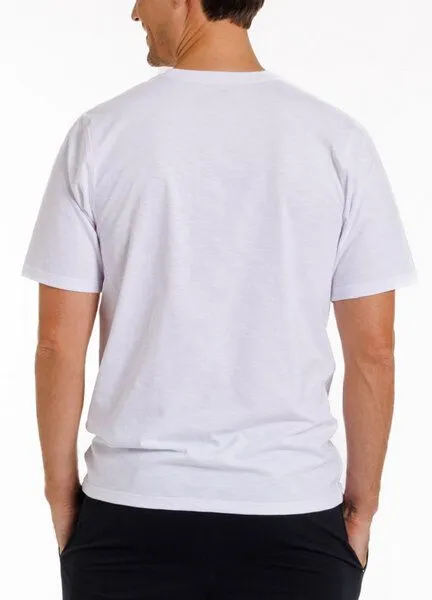 Haasis Bodywear Haasis Bodywear Herren T-Shirt Rundhals, Slub Single Jersey, Bio Baumwolle, GOTS zertifiziert, Weiss, – Produktbild 2 von 4