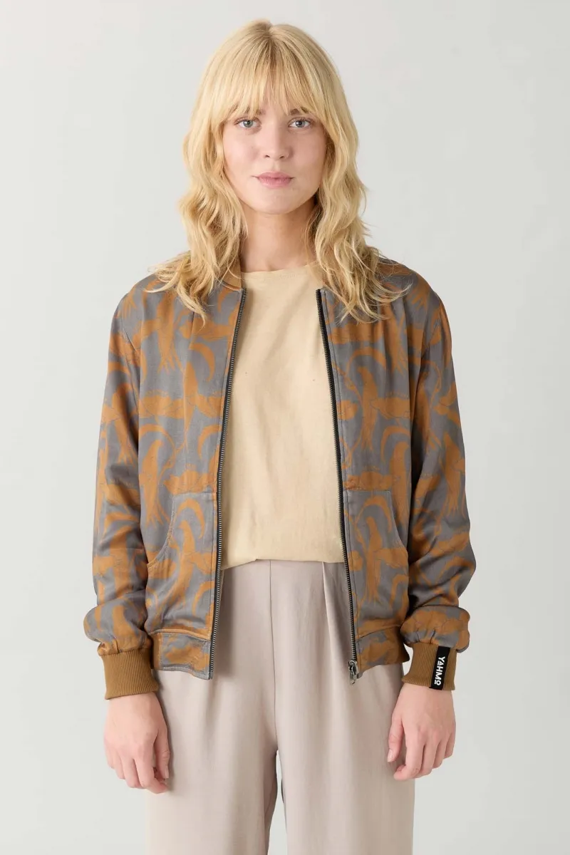 Yahmo Yahmo Damen vegan Jacke Bomber Reversible Ruth Nouveau/Pine, Grau, – Produktbild 2 von 2
