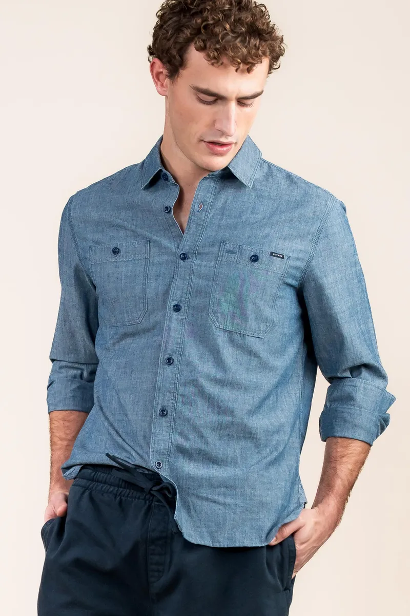 Kuyichi Kuyichi Herren vegan Hemd George Blau, Blau, – Produktbild 2 von 2
