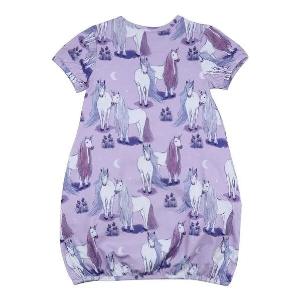 Walkiddy Kurzarm-Kleid „Unicornland“ Lila aus Bio-Baumwolle – GOTS-zertifiziert – Walkiddy – Produktbild 2 von 2