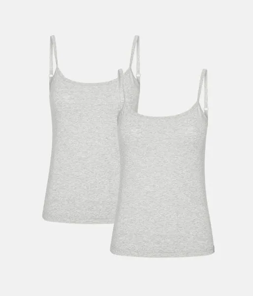 Copenhagen Bamboo 2 graue Bambus-Tops mit dünnen Trägern – Produktbild 1 von 2