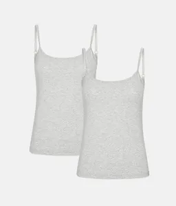 Copenhagen Bamboo 2 graue Bambus-Tops mit dünnen Trägern – Produktbild 1 von 1