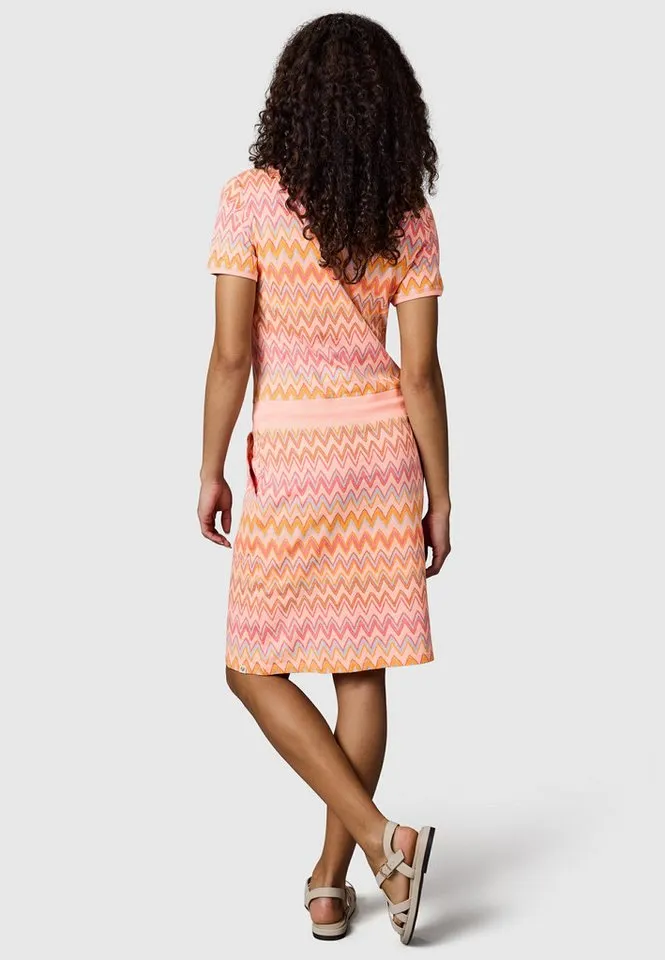 ragwear ragwear Minikleid Baomi Print YOUMODO Gemustertes kurzes Sommerkleid mit Taillenkordel, Rosa, – Produktbild 3 von 5
