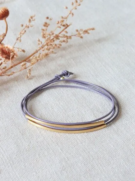 pikfine pikfine Tube Armband Tingval vergoldet, Lavendel, – Produktbild 1 von 4