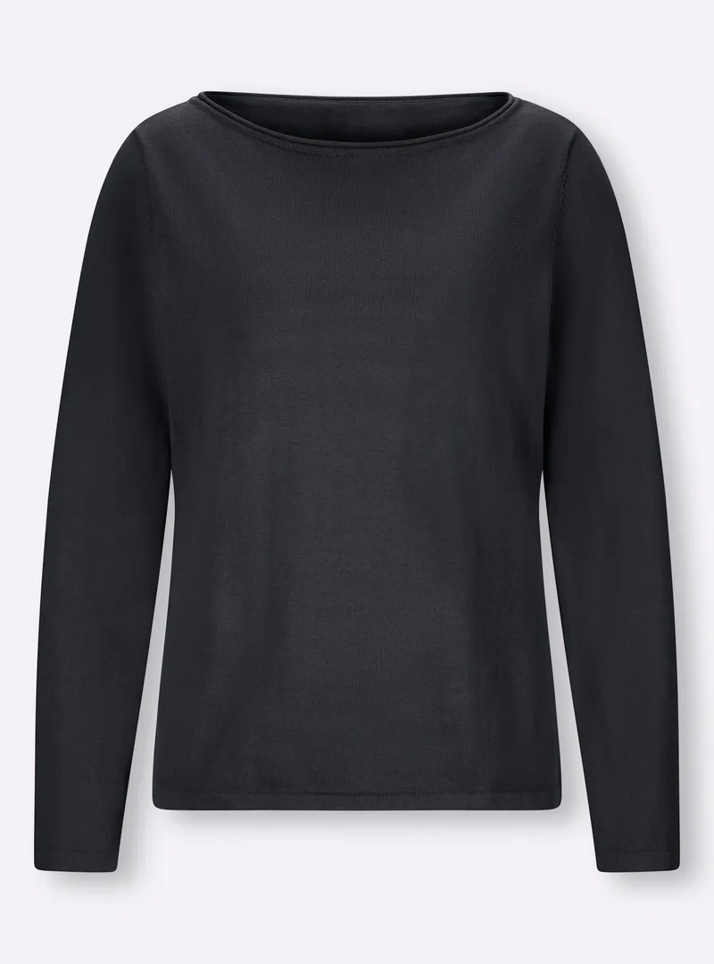 heine heine Baumwollpullover marine, Marine, – Produktbild 2 von 2