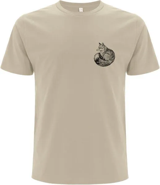 Spreecult Spreecult kleiner LineArt Fuchs - Bio und Fair - Männer Unisex T-Shirt - Line Art Fox, Natural (weiß), – Produktbild 3 von 3