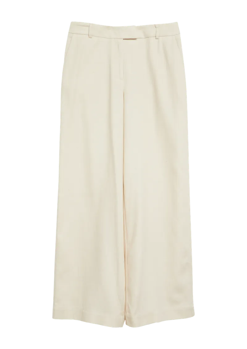 comma comma Strukturierte Wide-Leg-Hose aus Lyocellmix, Beige, – Produktbild 1 von 4
