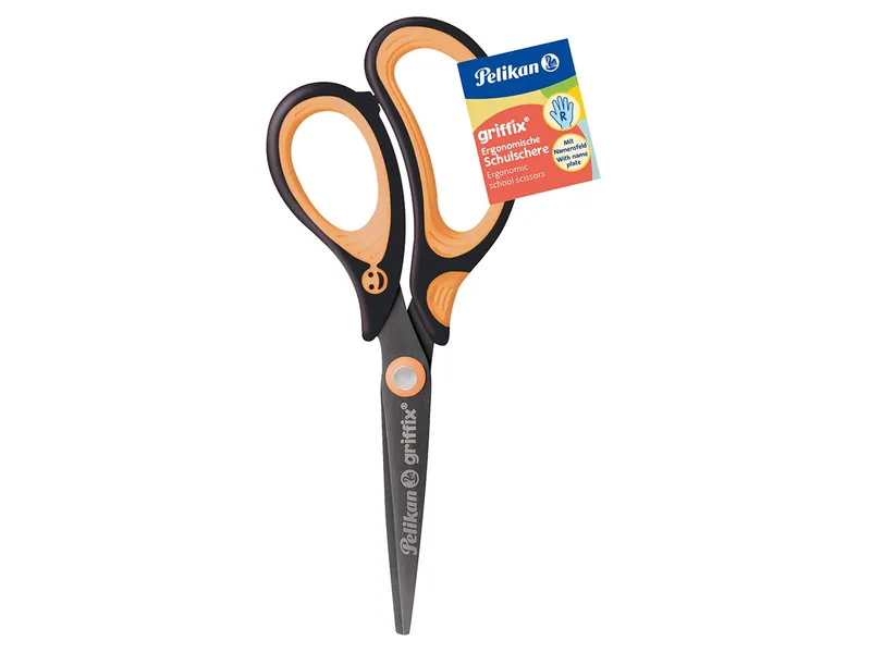 Pelikan Pelikan Ergonomische Schulschere "griffix" neon black, für Rechtshänder*innen,spitz, 15 cm – Produktbild 1 von 1