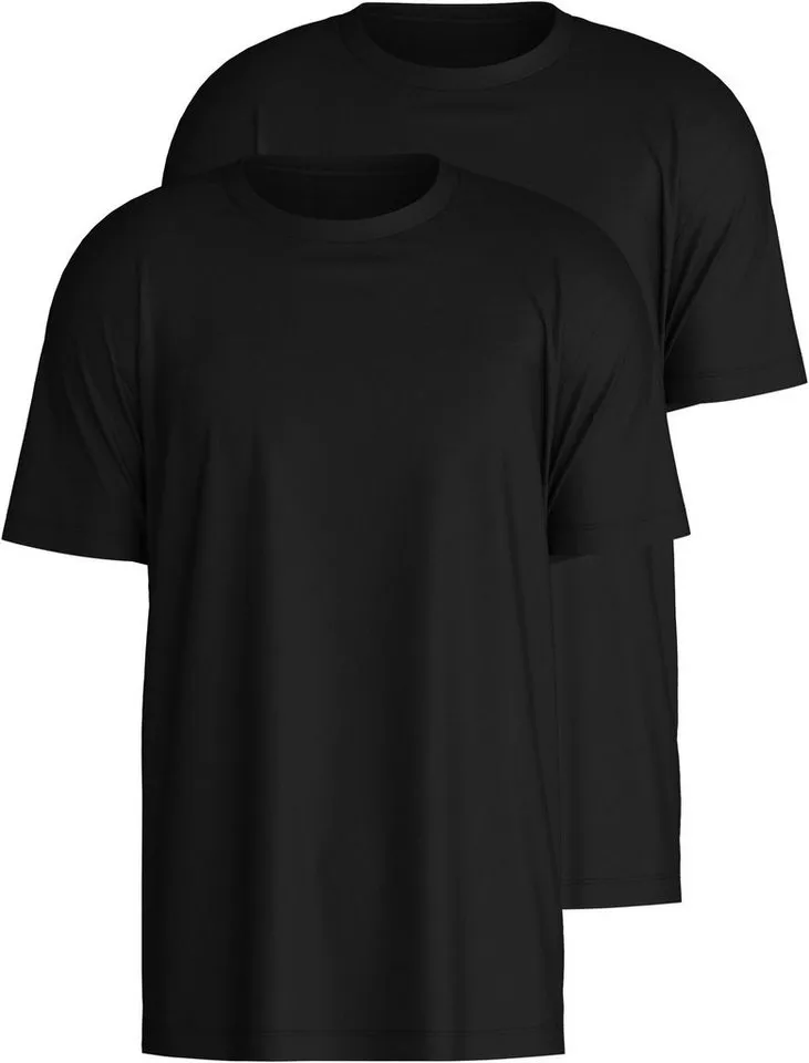 CALIDA CALIDA T-Shirt Natural Benefit (2er Pack) Modern Fit, Single Jersey, Kurzarm, Rundhals-Ausschnitt, Schwarz, – Produktbild 1 von 5