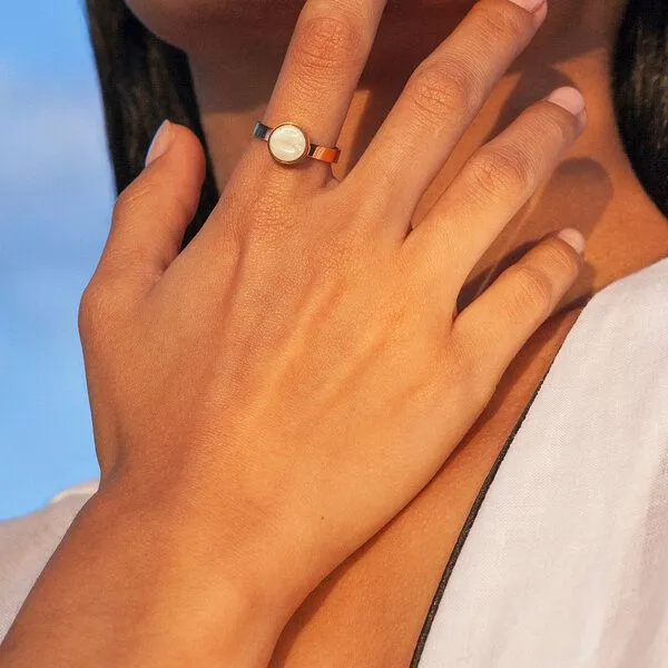 ALEXASCHA ALEXASCHA Größenverstellbarer Ring mit Stein, Grey, – Produktbild 5 von 8