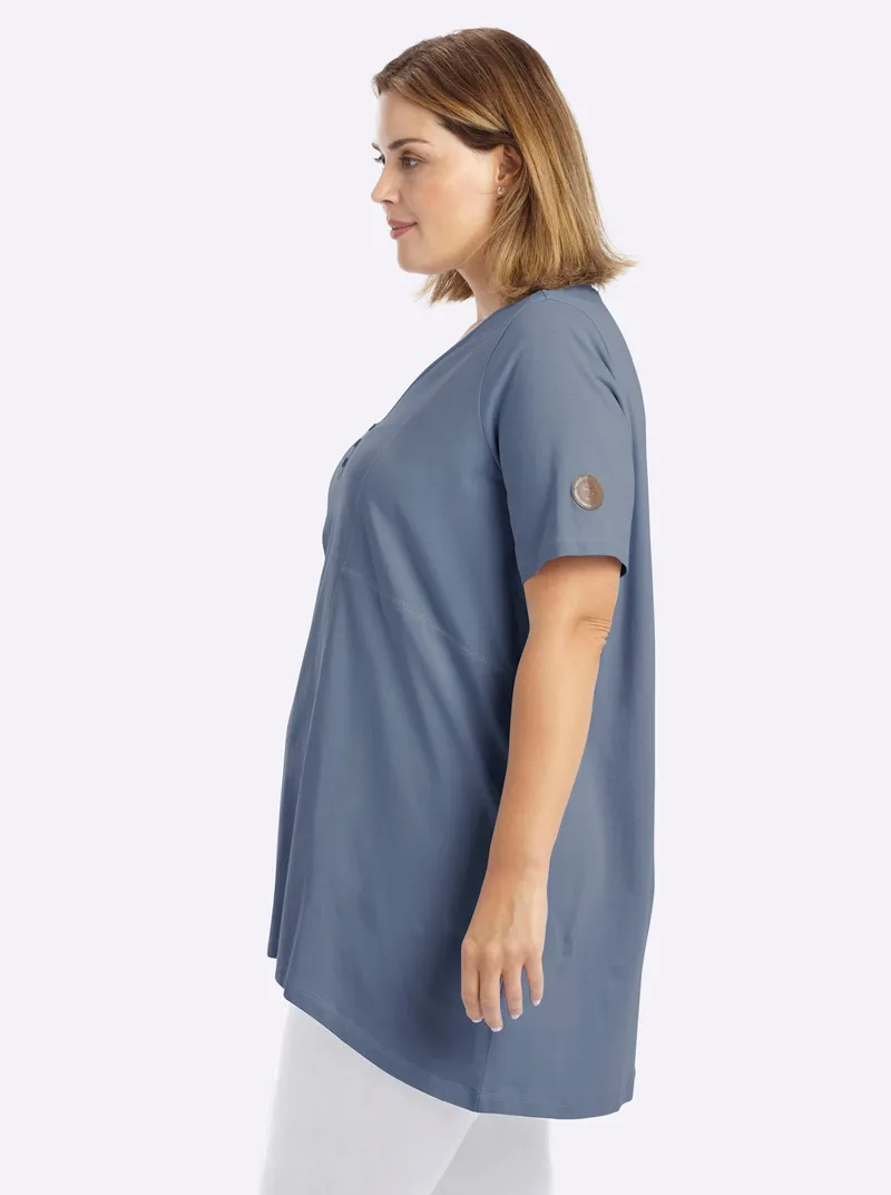 sheego Longshirt rauchblau, Rauchblau, – Produktbild 2 von 2
