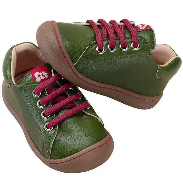 Pololo Pololo Lauflern- Sneaker aus "Kaktus-Leder-Imitat", vegan, Größen 20-27, Grün, – Produktbild 2 von 4
