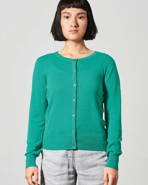 HempAge HempAge Cardiganjacke Damen Hanf/Biobaumwolle, Emerald (grün), – Produktbild 2 von 4