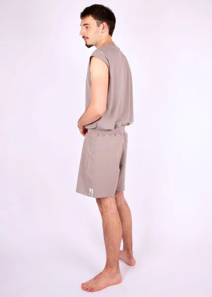 ÆVRIL ÆVRIL Unisex Kurze Shorts // Dolphin Grey // Bio-Baumwolle – Produktbild 4 von 4