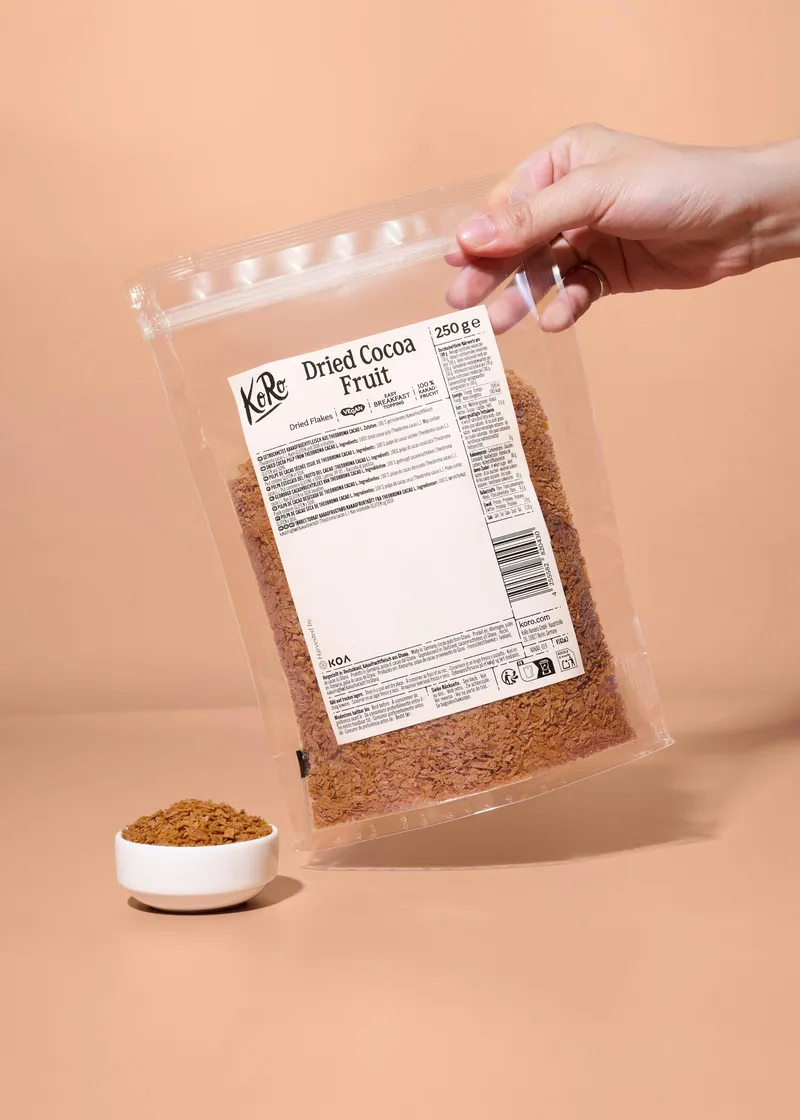 KoRo Getrocknete Kakaofrucht-Flocken | 250 g – Produktbild 4 von 5