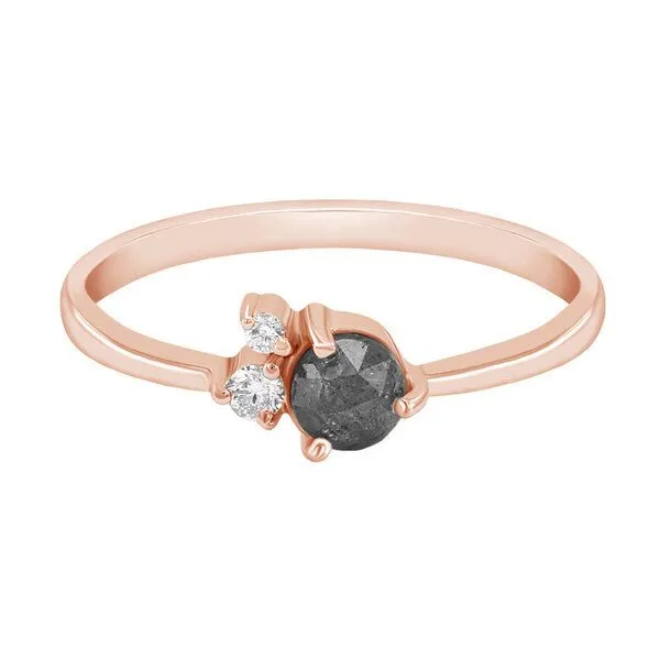 Eppi Eppi Zarter Ring mit Salt and Pepper Diamant Adnan, Rosa, – Produktbild 1 von 4