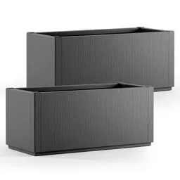 Casaria® Blumentopf Ethica 2er-Set Anthrazit Kunststoff 80x36x36cm – Produktbild 1 von 1