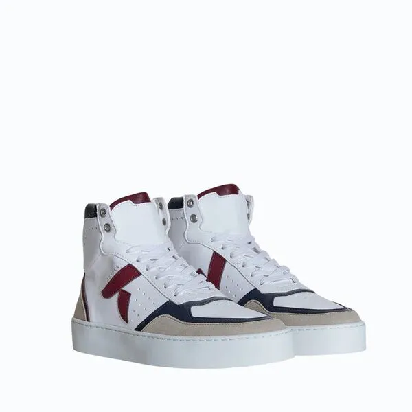 Ashoka Paris Ashoka Paris Mateo High-Top Sneaker Bordeauxrot-Marineblau, Biobasiert & Recycelt – Produktbild 2 von 4