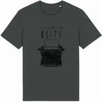 ilovemixtapes ilovemixtapes T-Shirt mit Schreibmaschine „Now write“ aus Bio-Baumwolle – fair & vegan, Anthrazit (grau), – Produktbild 1 von 1