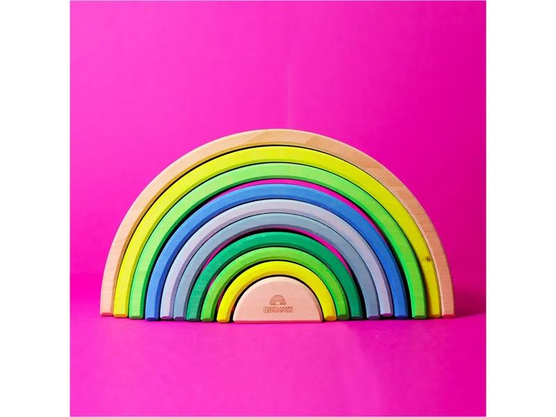 Grimms Grimms Großer Regenbogen aus Lindenholz, 10-teilig Maße 27,4 x 13,7 cm, Grün, mehrfarbig, – Produktbild 2 von 2