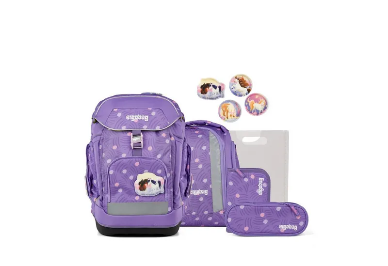 Ergobag Ergobag Schulranzen Schulranzen-Set MAXI PonyBäradies 6-teilig (6-teilig), ergonomisch, ab 1. Klasse, Your-Size-System, Lila, – Produktbild 1 von 5