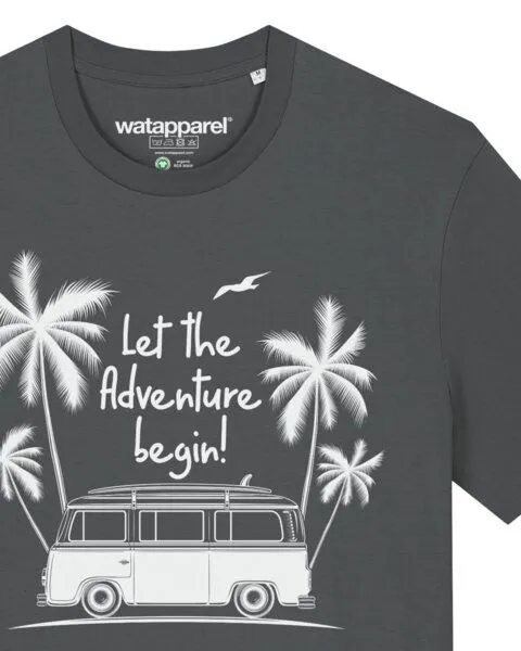 watapparel watapparel T-Shirt Unisex Let the adventure begin, Anthracite, – Produktbild 3 von 4