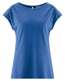 HempAge Hempage Damen vegan T-Shirt Mit Ausschnitt Am Rücken Königsblau – Produktbild 1 von 1