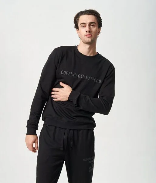 Copenhagen Bamboo Schwarzes Sweatshirt aus Bambus mit Logo – Produktbild 3 von 4