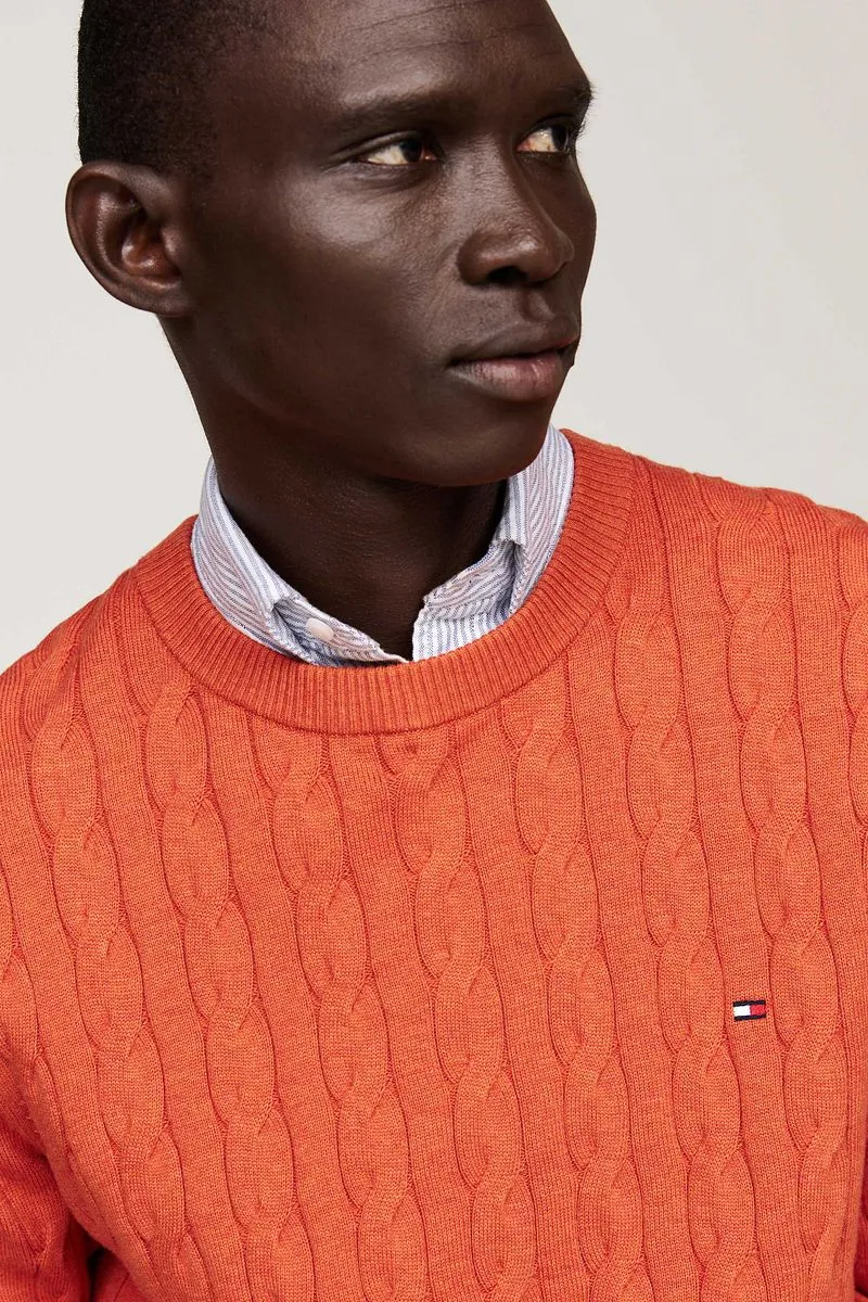 Tommy Hilfiger Tommy Hilfiger Pullover Cable Orange - Größe XXL, Orange, – Produktbild 3 von 4