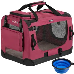 Casaria® Casaria® Cadoca Tiertransportbox S 50x34x36cm dunkelrot – Produktbild 1 von 1