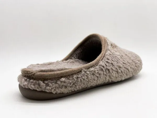 thies Veganer "thies ® Eco Teddy Slipper" aus kuscheliger Biobaumwolle, Taupe (grau braun), – Produktbild 3 von 4