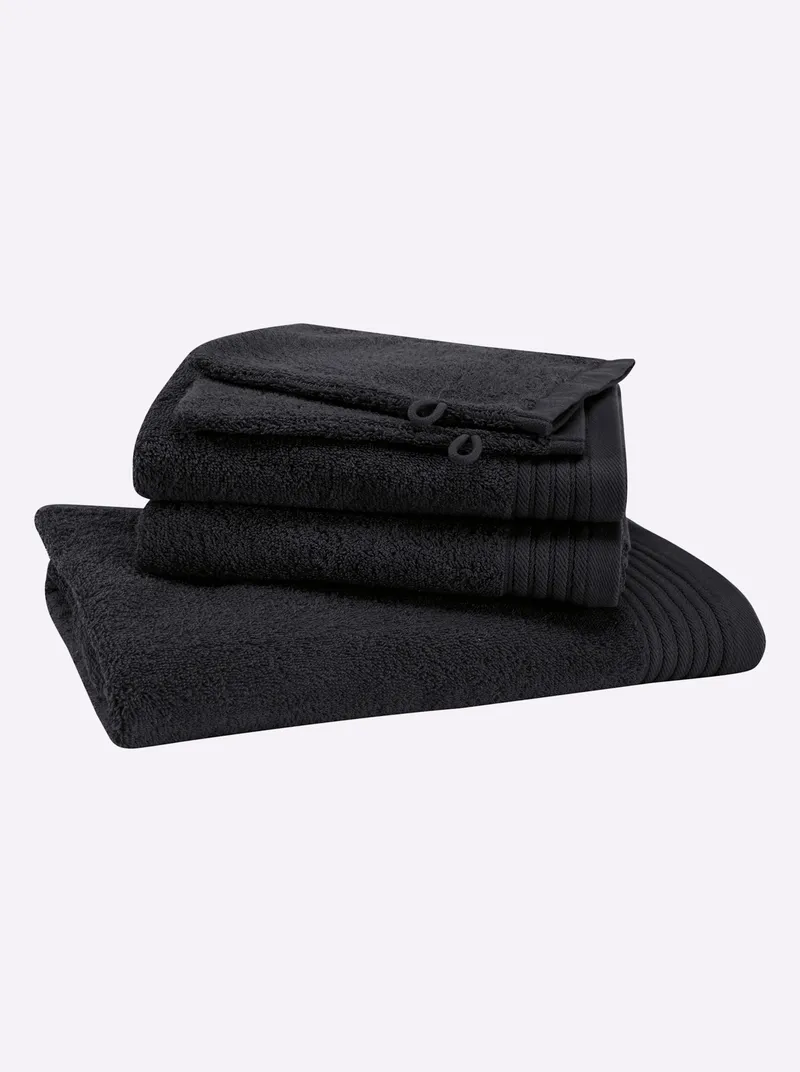 wäschepur Handtuch schwarz, Schwarz, – Produktbild 3 von 3