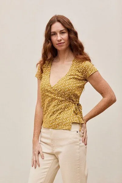 TIRALAHILACHA TIRALAHILACHA Faina T-shirt Organic Cotton, Gelb, – Produktbild 1 von 4