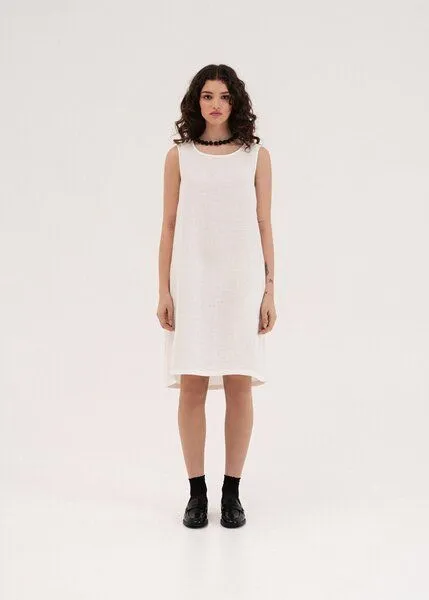 AmourLinen AmourLinen Lockeres Leinenkleid Norah, Weiß, – Produktbild 1 von 4