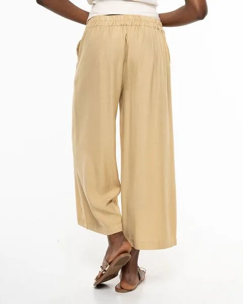 Alma & Lovis Alma & Lovis Weite 7/8 Hose aus fließendem Lyocell | Tencel Culotte, Mais (beige-natur), – Produktbild 4 von 4