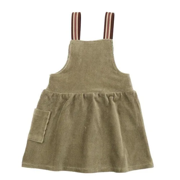 Walkiddy Kleid Cord Grün Bio-Baumwolle Walkiddy - Nachhaltig, GOTS-zertifiziert, Burnt Olive, langärmelig, umweltfreundlich, hautfreundlich, elastisch. – Produktbild 2 von 2
