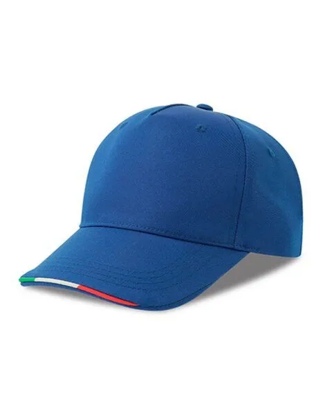 Atlantis Headwear Atlantis Headwear Cap kontrastierende Paspeln in Farben der italienischen Flagge, Royal, – Produktbild 1 von 2