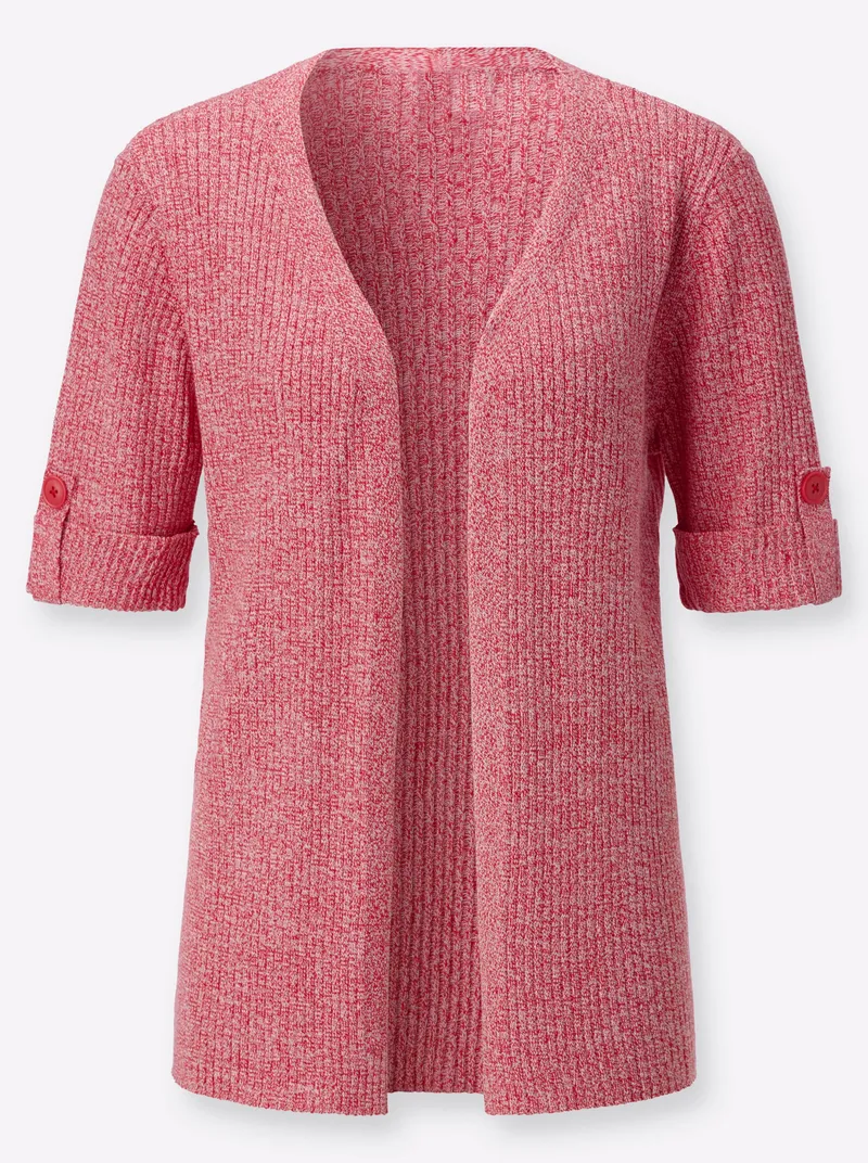 Witt Strickjacke erdbeere-weiß-meliert, Erdbeere-weiß-meliert, – Produktbild 1 von 2