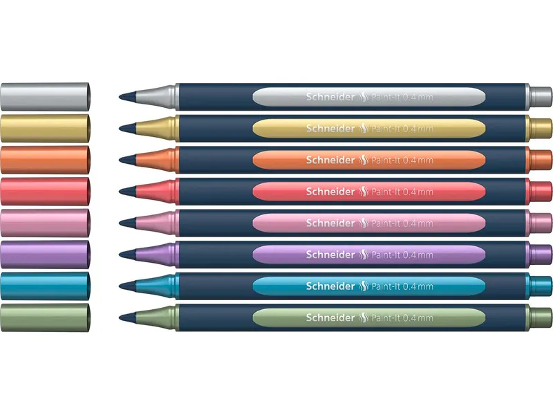 Schneider Schneider 8er Set Metallic Rollerball "Paint-It" farbig sortiert – Produktbild 1 von 2