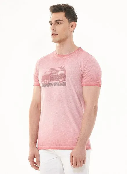 ORGANICATION ORGANICATION Cold Pigment Dyed T-Shirt aus Bio-Baumwolle mit Print, Rose(desert rose), – Produktbild 3 von 4