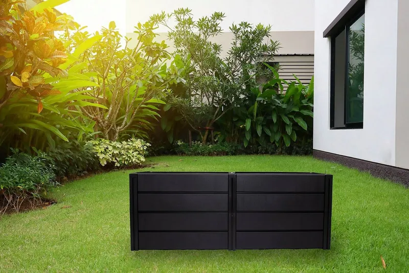 KHW KHW Hochbeet Demeter XL - schmal, MADE IN GERMANY BxTxH: 158x44x61 cm, Schwarz, – Produktbild 3 von 5