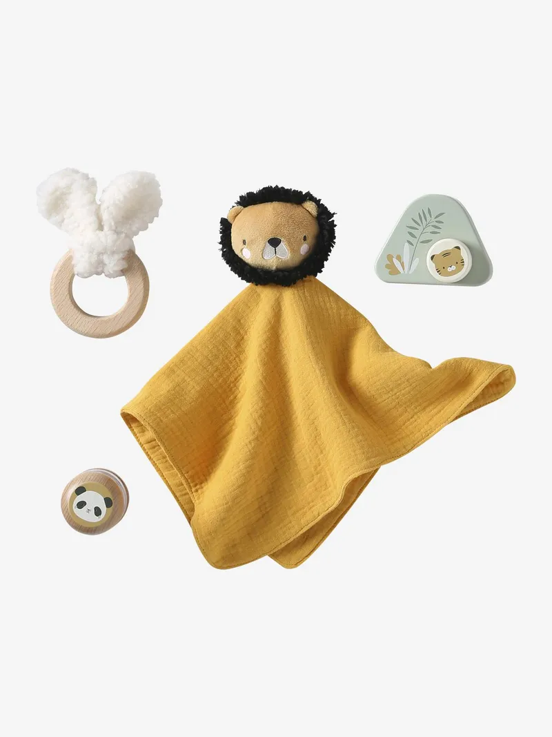 Vertbaudet Baby Geschenk-Set zur Geburt mit Holz FSC®, Gelb, – Produktbild 1 von 4