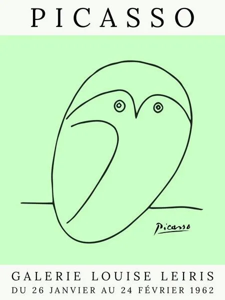 Photocircle Photocircle Poster / Leinwandbild - Picasso Eule – grün – Produktbild 1 von 4