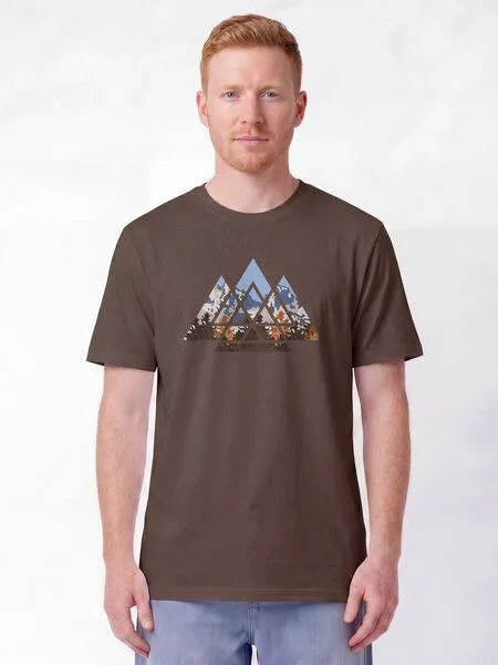 watapparel watapparel T-Shirt Unisex Geometric Landscape, Mocha, – Produktbild 2 von 2