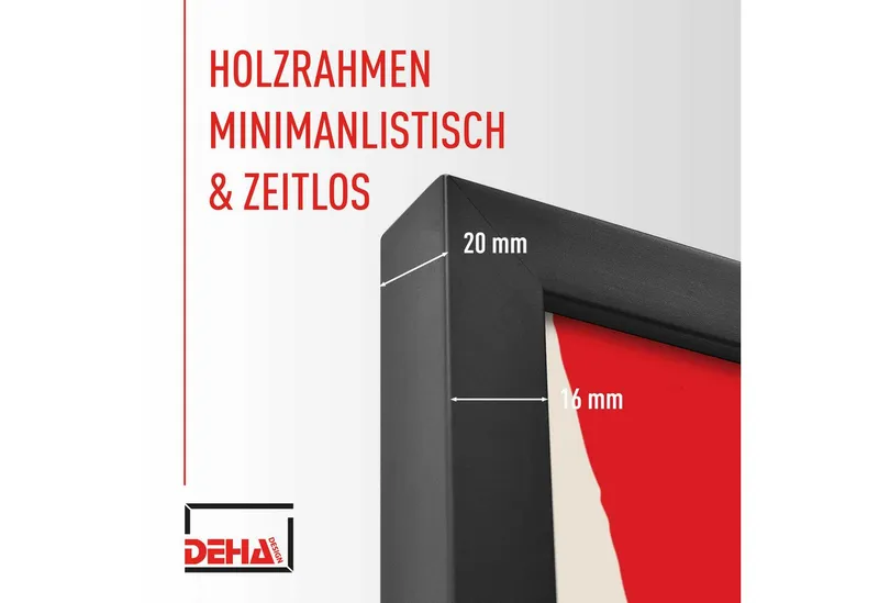 DEHA DESIGN Bilderrahmen Holz Bilderrahmen Fontana, (3 St), Schwarz, – Produktbild 3 von 5