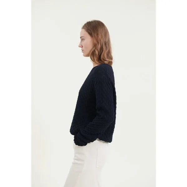 Basic Apparel Basic Apparel Strickpullover - Camilla sweater - aus Bio-Baumwolle, Blau (navy), – Produktbild 2 von 3