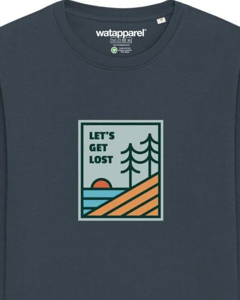 watapparel watapparel Sweatshirt Unisex Let's Get Lost, India ink grey, – Produktbild 3 von 3