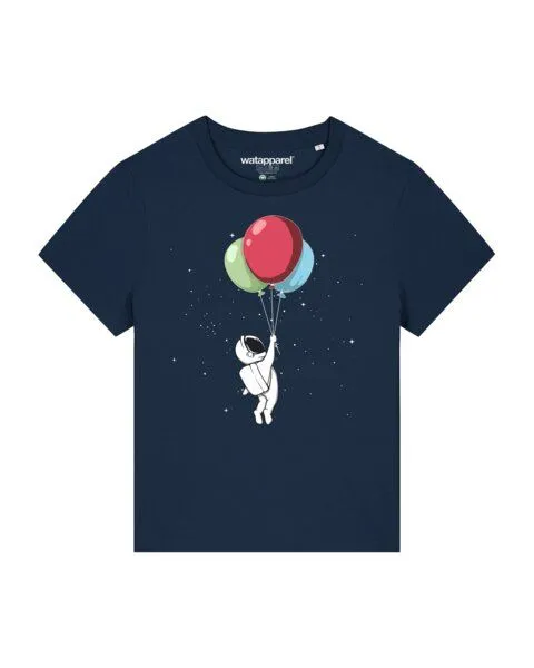 watapparel watapparel T-Shirt Frauen Little Balloon Astronaut, French navy, – Produktbild 1 von 3